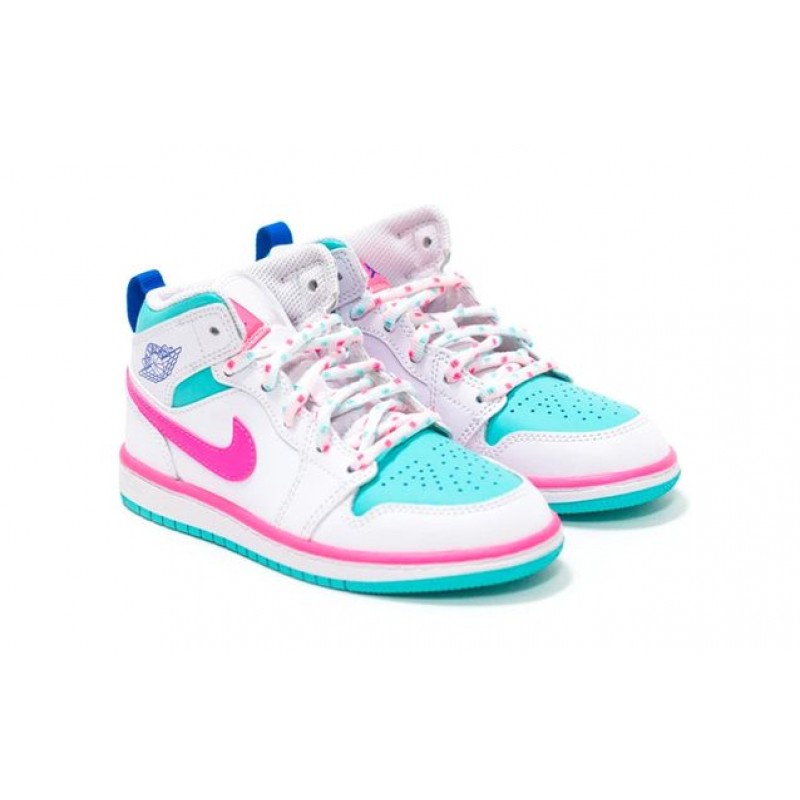 Air Jordan 1 Mid PS 'Digital Pink' White/Digital Pink/Aurora Green/Soar 640737-102