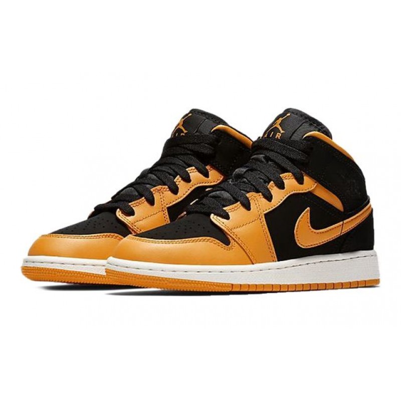 Air Jordan 1 Mid GS Black Orange Peel 554725-081