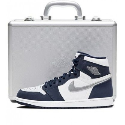 Air Jordan 1 Retro High co.JP 'Midnight Navy' Suitcase Special Box White/Midnight Navy/Metallic Silver DB5877-100