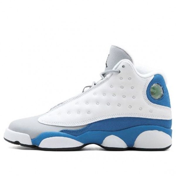 Nike GIRLS Air Jordan 13 Retro (GS) White/ITALY BLUE-WOLF GREY-Black 439358-107