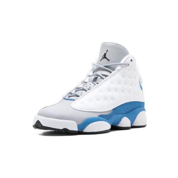 Nike GIRLS Air Jordan 13 Retro (GS) White/ITALY BLUE-WOLF GREY-Black 439358-107