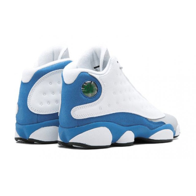 Nike GIRLS Air Jordan 13 Retro (GS) White/ITALY BLUE-WOLF GREY-Black 439358-107