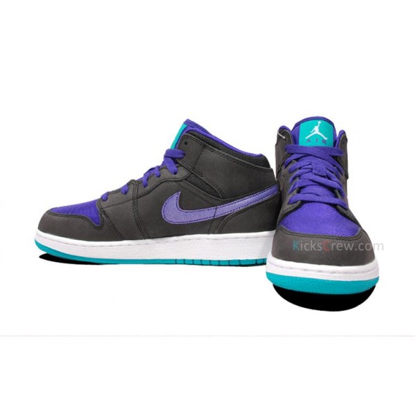 Air Jordan 1 Mid GS Black Grape Ice 554725-015