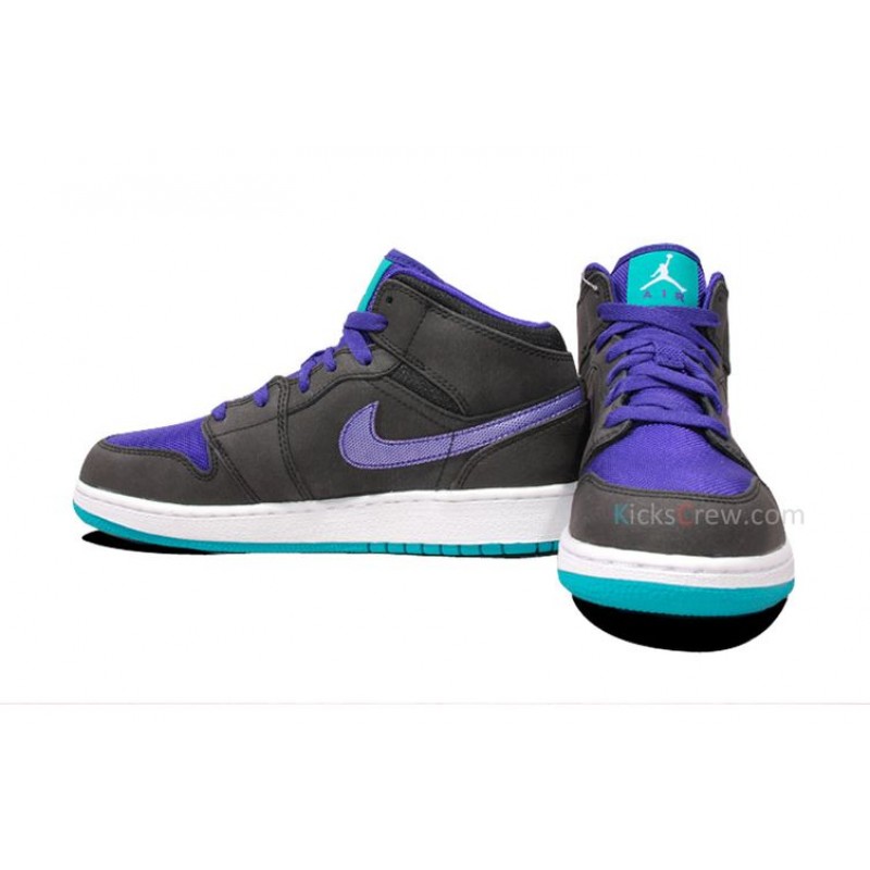 Air Jordan 1 Mid GS Black Grape Ice 554725-015