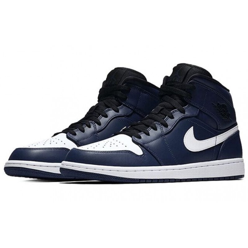 Air Jordan 1 Mid Obsidian White 554724-401