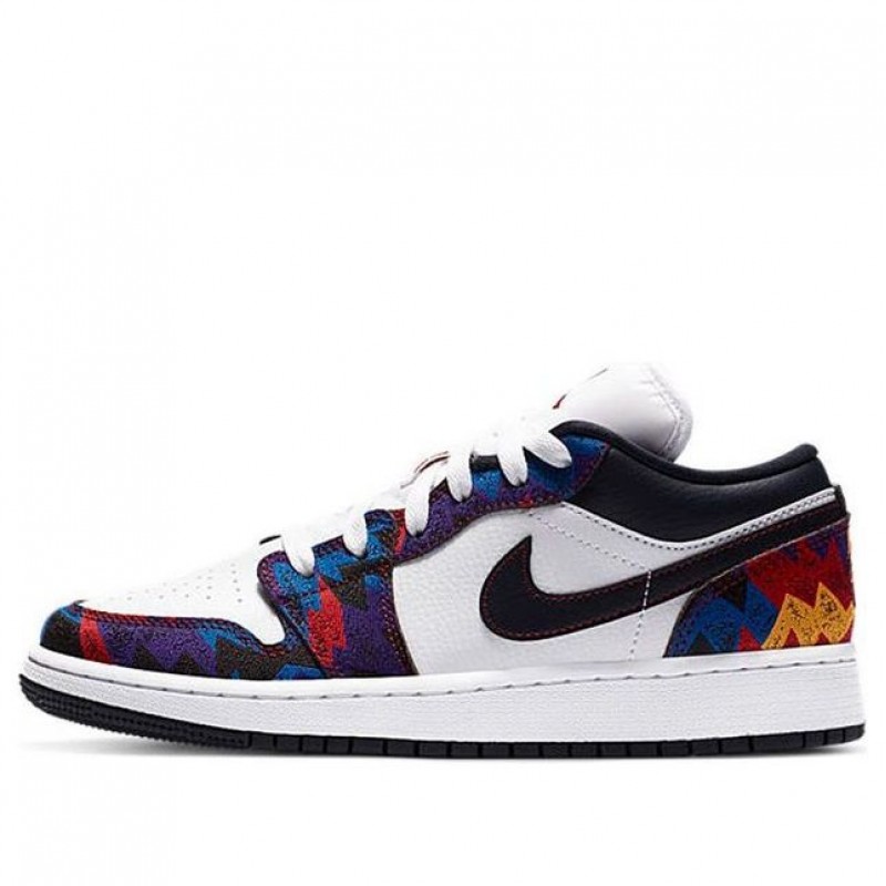 Air Jordan 1 Low SE GS 'Nothing But Net' White/Dark Obsidian/Team Red CZ8657-100