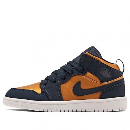 Air Jordan 1 Mid SE PS 'Stain Gold' Stain Gold/Obsidian/White BQ6932-401