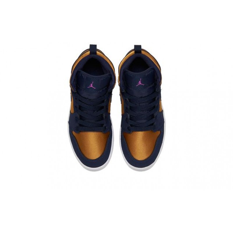 Air Jordan 1 Mid SE PS 'Stain Gold' Stain Gold/Obsidian/White BQ6932-401