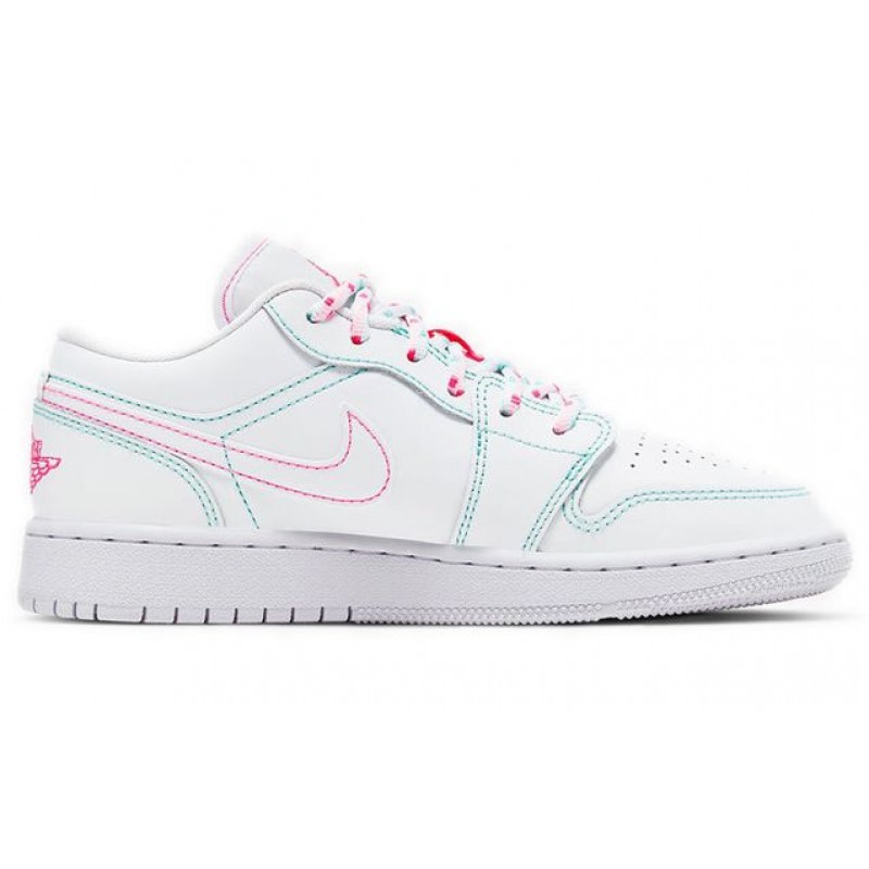 Air Jordan 1 Low'Aurora Green' GS White/White/Aurora Green/Soar 554723-101