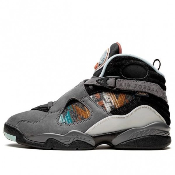 Air Jordan 8 Retro SP 'N7 Pendleton' Thunder Grey/Light Graphite-Gold Suede-Black CQ9601-001