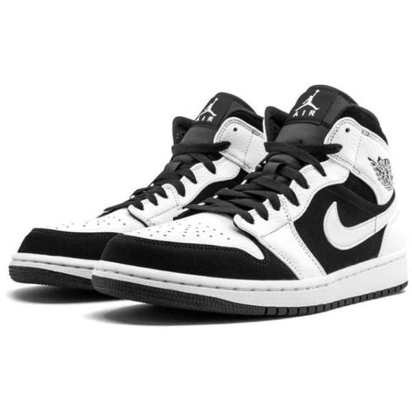 Air Jordan 1 Mid White Black 554724-113