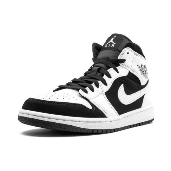 Air Jordan 1 Mid White Black 554724-113