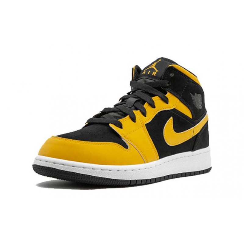 Air Jordan 1 Mid GS Black University Gold 554725-071