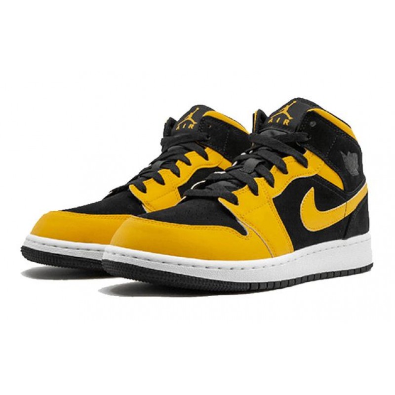 Air Jordan 1 Mid GS Black University Gold 554725-071