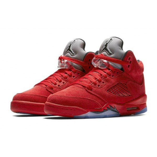 Air Jordan 5 Retro BG Flight Suit - Red Suede 440888-602