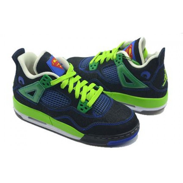 Air Jordan 4 Retro DB'Doernbecher' GS Black/Old Royal-Electric Green-White 408452-015