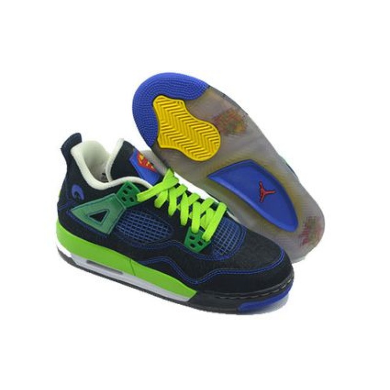 Air Jordan 4 Retro DB'Doernbecher' GS Black/Old Royal-Electric Green-White 408452-015