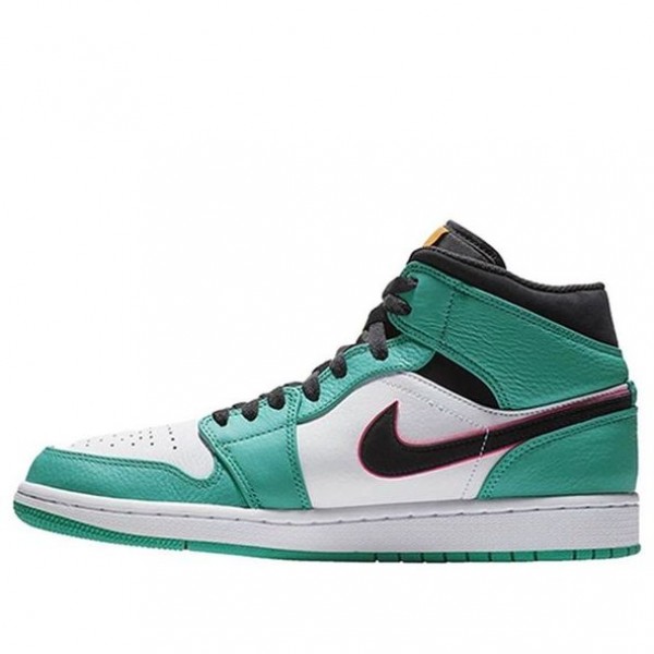 Air Jordan 1 Mid SE'South Beach' GS Turbo Green/Black-Hyper Pink-Orange Peel BQ6931-306