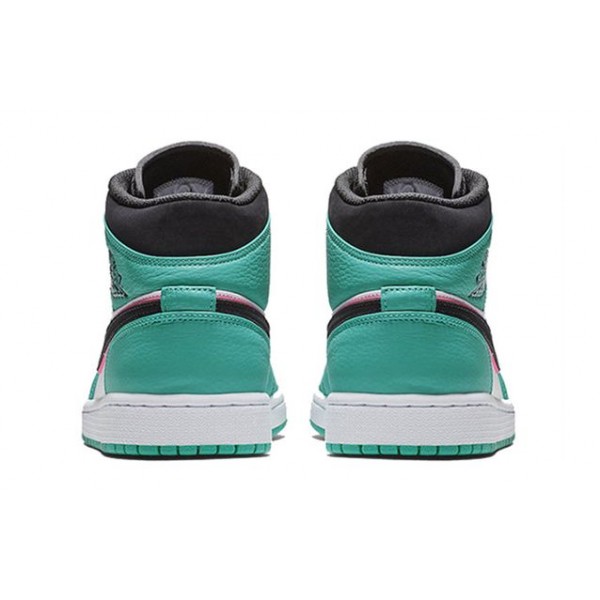 Air Jordan 1 Mid SE'South Beach' GS Turbo Green/Black-Hyper Pink-Orange Peel BQ6931-306