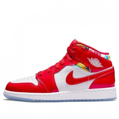 Air Jordan 1 Mid GS Barcelona Sweater Red Patent DC7248-600