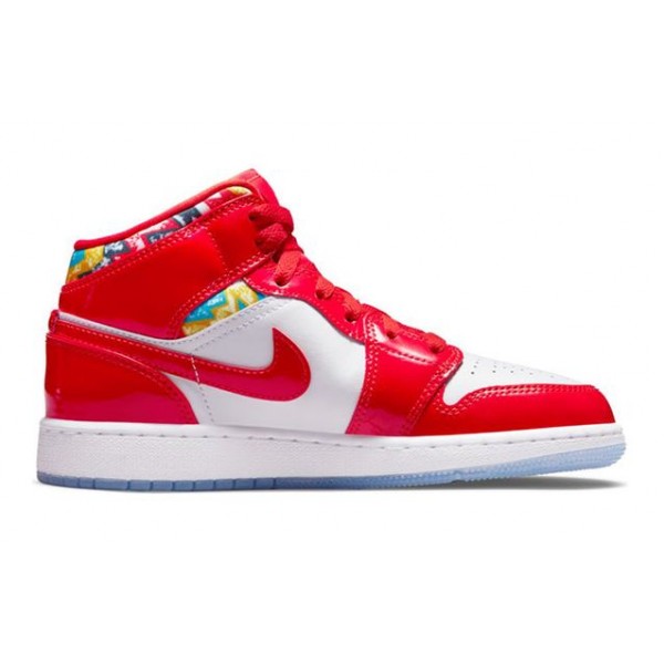 Air Jordan 1 Mid GS Barcelona Sweater Red Patent DC7248-600