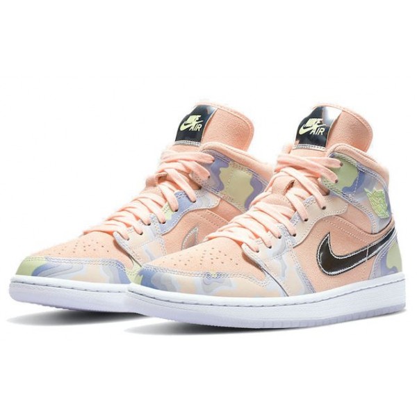 Womens WMNS Air Jordan 1 Mid SE 'P(HER)SPECTIVE' Washed Coral/Chrome/Light Whistle CW6008-600