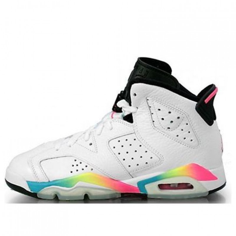 Air Jordan 6 Retro GS 'Pink Flash' white/pink flash-volt-mrn blue 384665-103