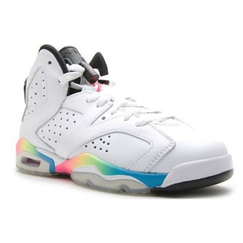 Air Jordan 6 Retro GS 'Pink Flash' white/pink flash-volt-mrn blue 384665-103