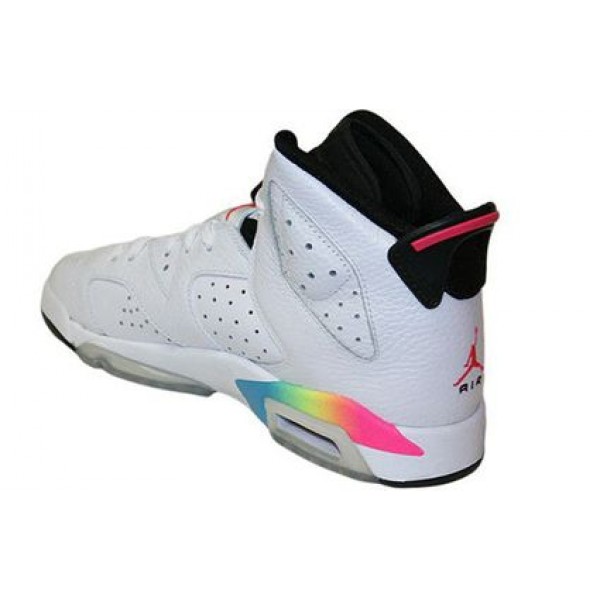 Air Jordan 6 Retro GS 'Pink Flash' white/pink flash-volt-mrn blue 384665-103