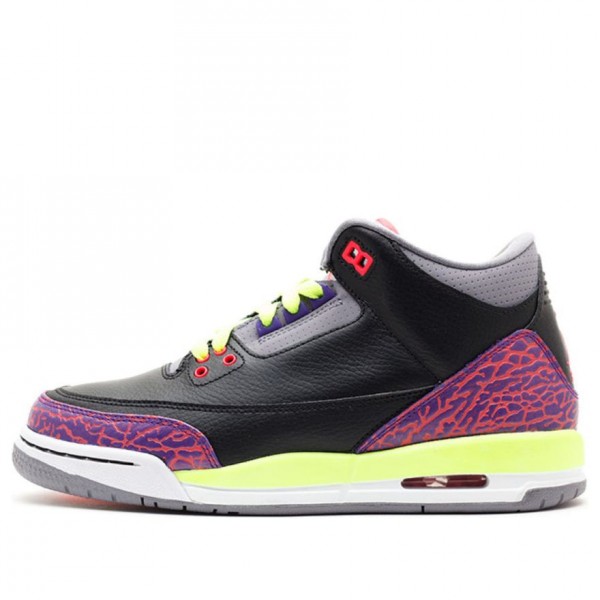 Air Jordan 3 Retro GS Black Atomic Red Volt 441140-039