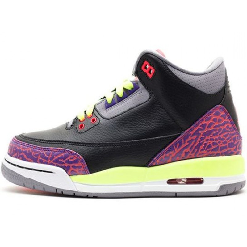 Air Jordan 3 Retro GS Black Atomic Red Volt 441140-039