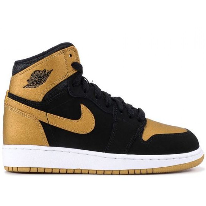 Air Jordan 1 Retro High BG 'Melo' Black/Metallic Gold-White 705300-026