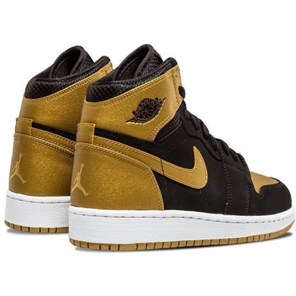 Air Jordan 1 Retro High BG 'Melo' Black/Metallic Gold-White 705300-026