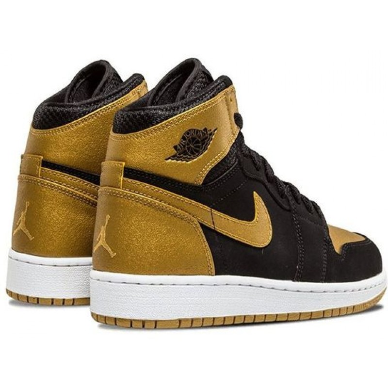 Air Jordan 1 Retro High BG 'Melo' Black/Metallic Gold-White 705300-026