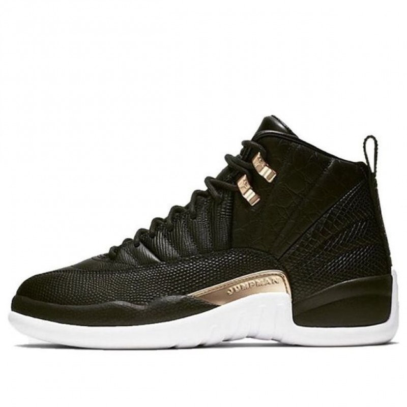 Womens WMNS Air Jordan 12 Retro Black Metallic Gold AO6068-007