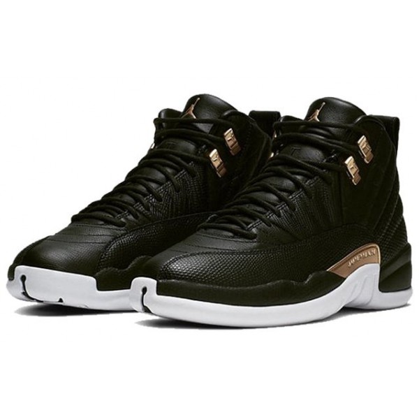 Womens WMNS Air Jordan 12 Retro Black Metallic Gold AO6068-007