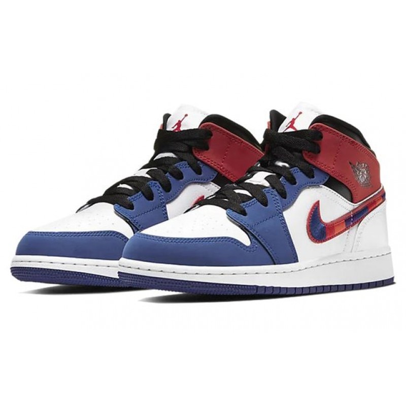 Air Jordan 1 Mid SE GS White University Blue BQ6931-146