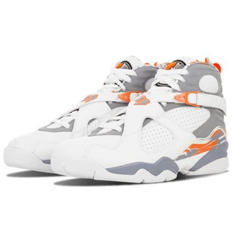 Nike Air Jordan 8 Retro GS 'Orange Blaze' White/Stealth-Orng Blaze-Slvr 305368-102