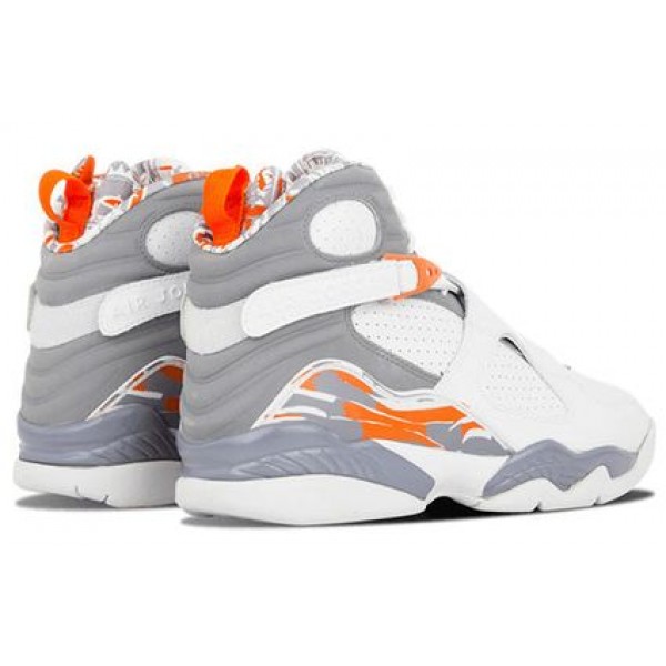 Nike Air Jordan 8 Retro GS 'Orange Blaze' White/Stealth-Orng Blaze-Slvr 305368-102