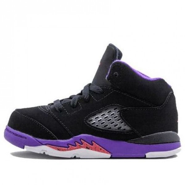 Air Jordan 5 Retro TD 'Raptors' Black/Ember Flow-Fierce Purple 725172-017