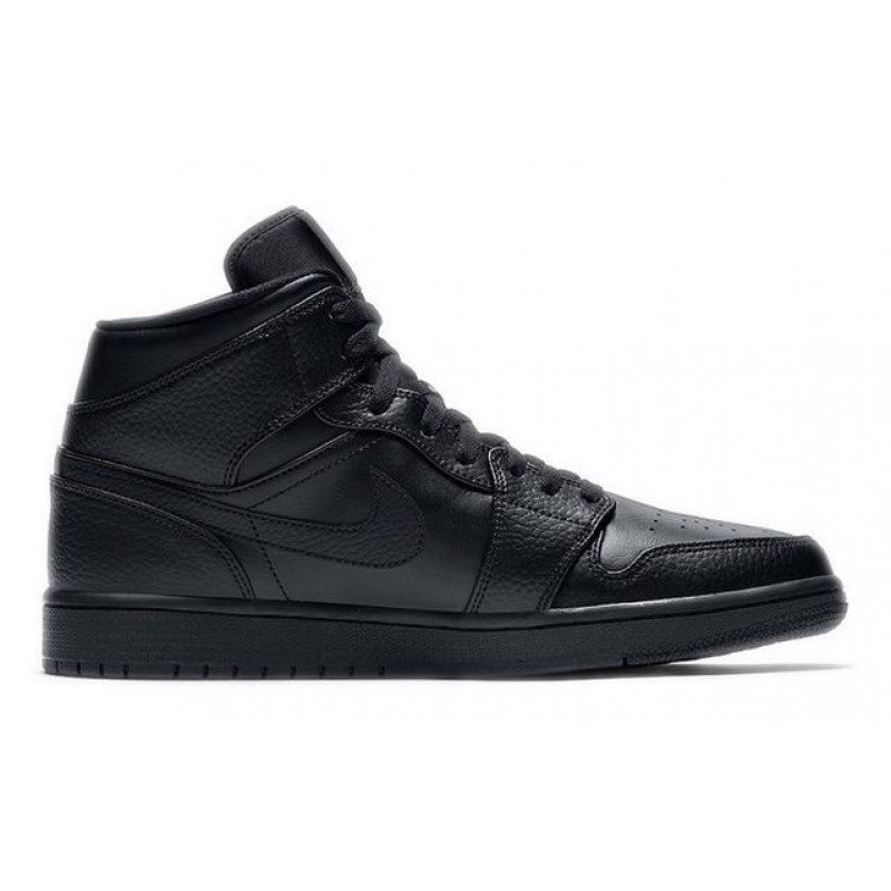 Air Jordan 1 Mid 'Triple Black' Black/Black/Black 554724-091