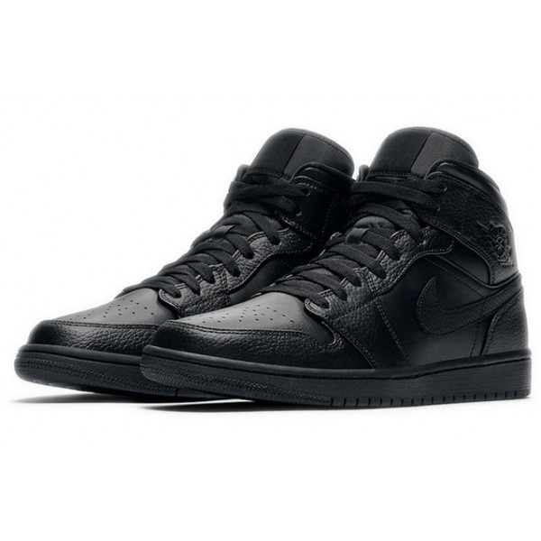 Air Jordan 1 Mid 'Triple Black' Black/Black/Black 554724-091