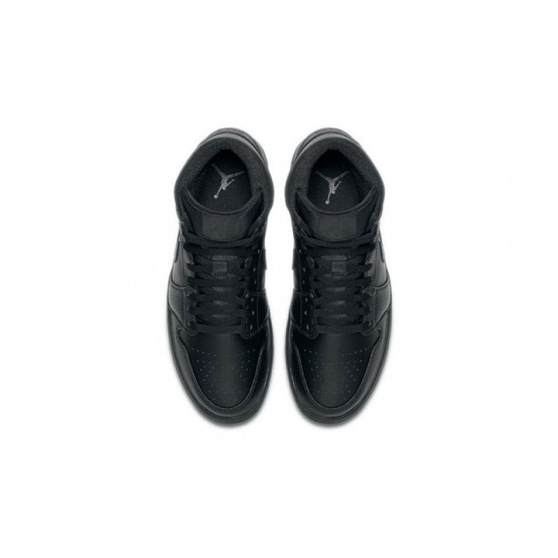 Air Jordan 1 Mid 'Triple Black' Black/Black/Black 554724-091