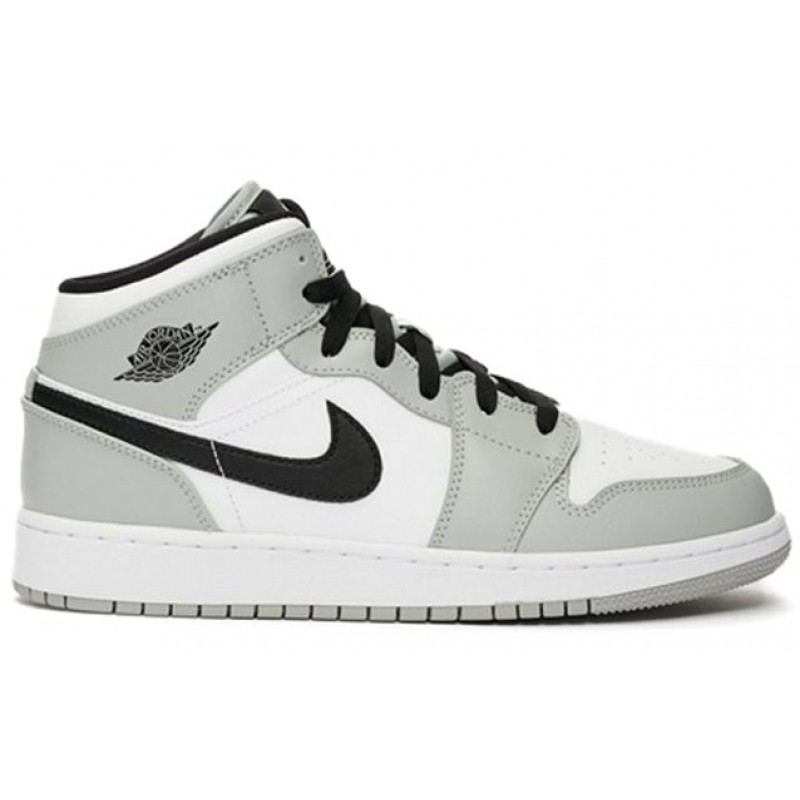 Air Jordan 1 Mid'Light Smoke Grey' GS Light Smoke Grey/Black/White 554725-092