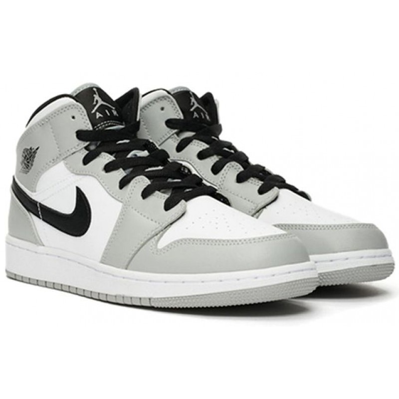 Air Jordan 1 Mid'Light Smoke Grey' GS Light Smoke Grey/Black/White 554725-092