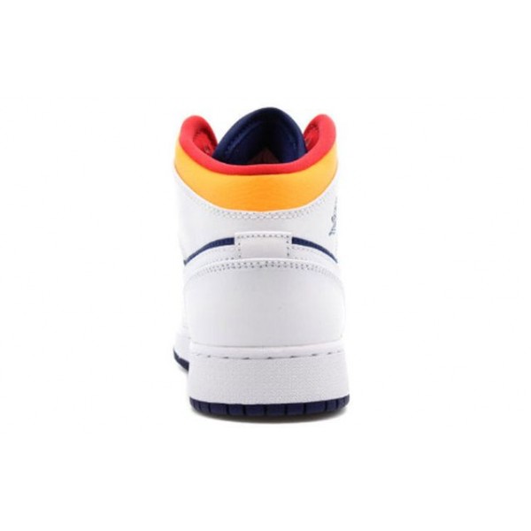 Air Jordan 1 Mid GS White Deep Royal Blue 554725-131