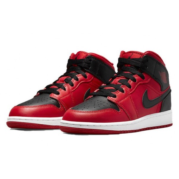 Air Jordan 1 Mid Reverse Bred (GS) 554725-660