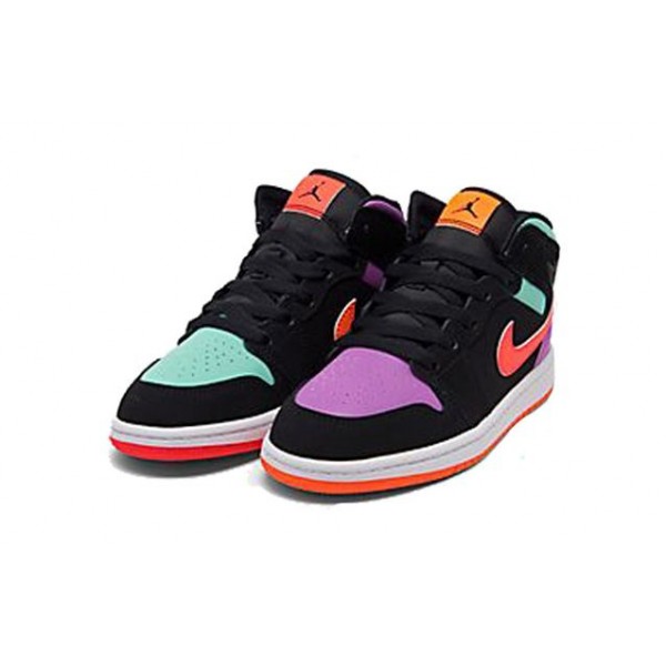 Air Jordan 1 Mid PS 'Black Multi' Black/Total Orange/Aurora Green 640734-083