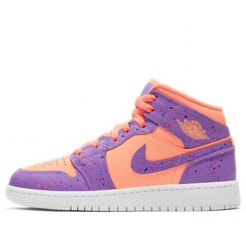 Air Jordan 1 Mid SE'Atomic Pulse' GS Orange Pulse/Atomic Violet/Laser Crimson/Voltage Purple/White AV5174-800