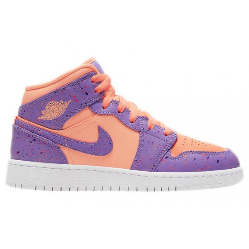 Air Jordan 1 Mid SE'Atomic Pulse' GS Orange Pulse/Atomic Violet/Laser Crimson/Voltage Purple/White AV5174-800